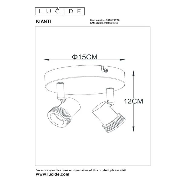 LUCIDE KIANTI 53901/12/30 lampa sufitowa
