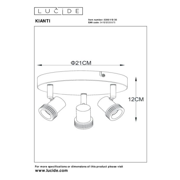 LUCIDE KIANTI 53901/13/30 lampa sufitowa