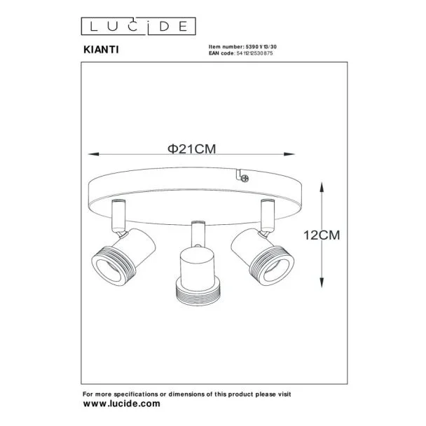 LUCIDE KIANTI 53901/13/30 lampa sufitowa