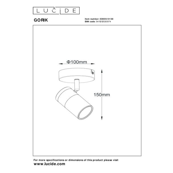 LUCIDE GORIK 53909/01/30 lampa ścienna