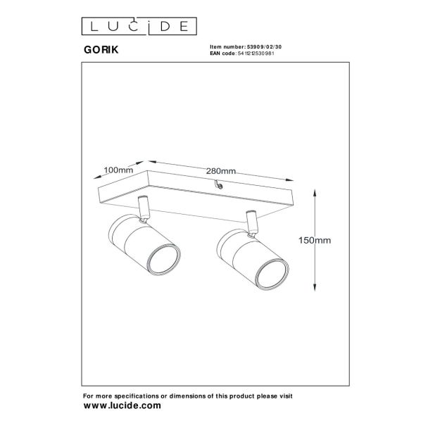 LUCIDE GORIK 53909/02/30 lampa sufitowa
