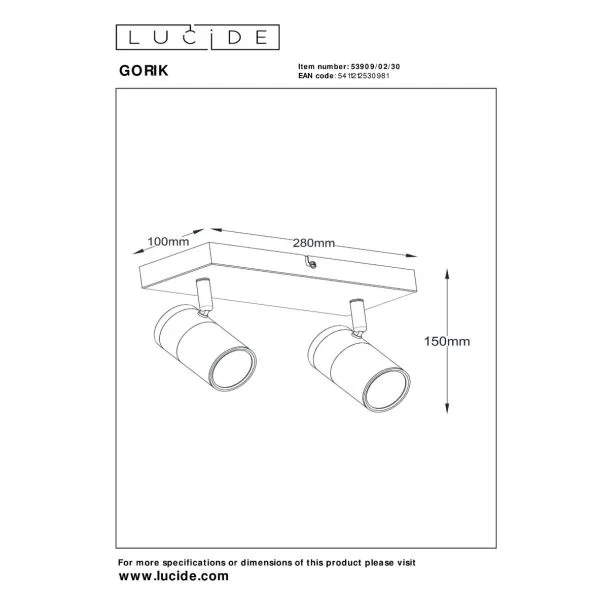 LUCIDE GORIK 53909/02/30 lampa sufitowa