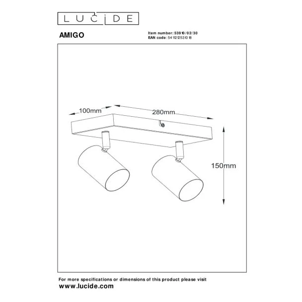 LUCIDE AMIGO 53910/02/30 lampa sufitowa