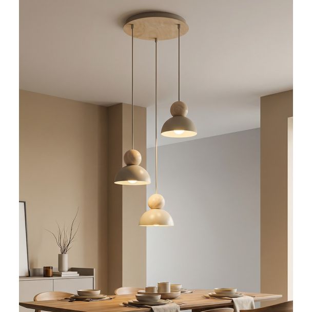 EMIBIG 1678/3PREM KAKI 3PREM MOKKA LAMPA WISZĄCA