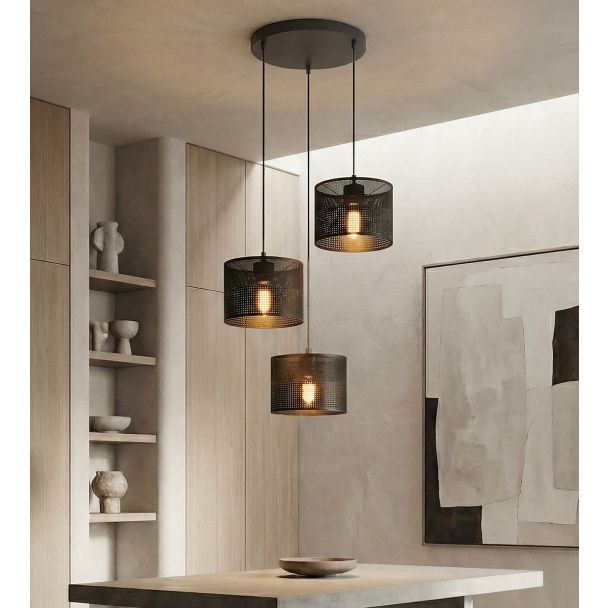 EMIBIG 1651/3PREM KARBON 3 BLACK PREM LAMPA WISZĄCA