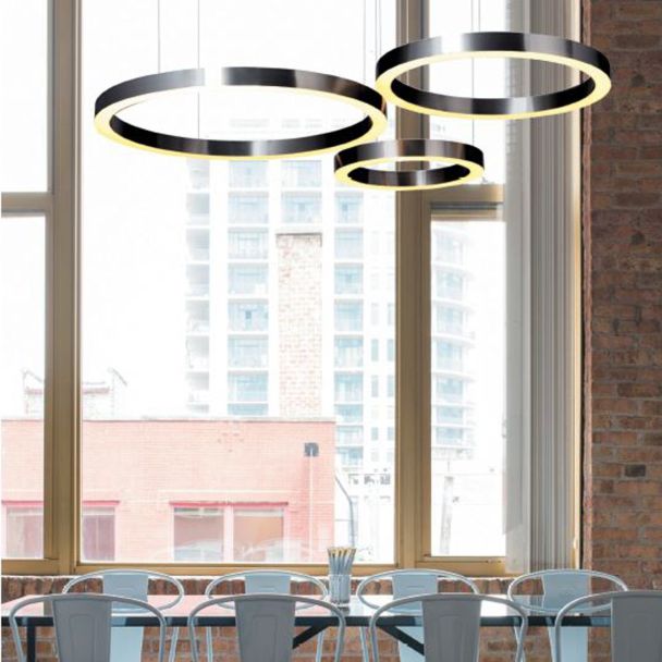 Step into design ST-8848-120 nickel Lampa wisząca CIRCLE 120 LED nikiel szczotkowany 120 cm