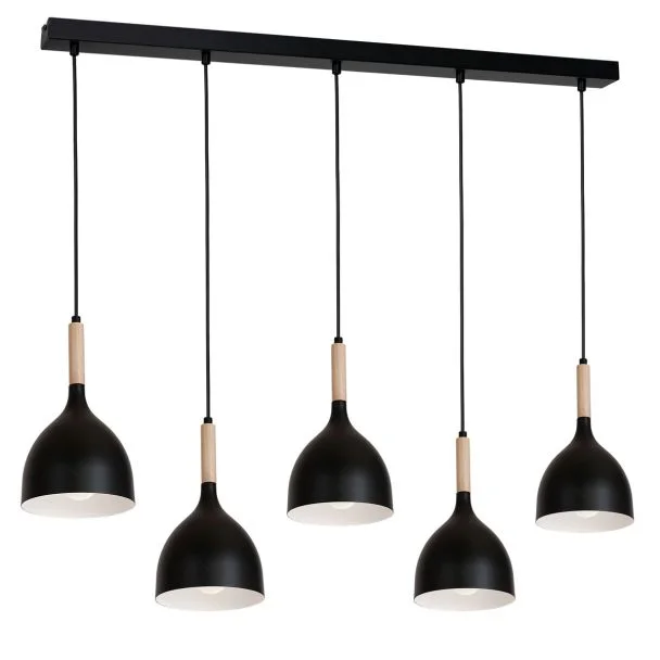LUMINEX 1877 oprawa sufitowa Noak wood żyrandol czarny