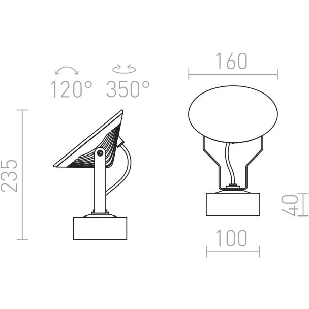 RENDL R11753 FOX reflektor zewnętrzny antracyt 230V LED 9W IP65 3000K
