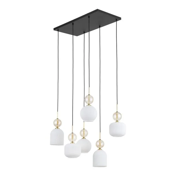 TK-LIGHTING 11594 SOPHIA COGNAC WHITE LAMPA WISZĄCA 6XE14