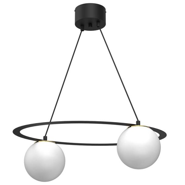 LUMINEX 5670 żyrandol Ballo black/gold 2xE27