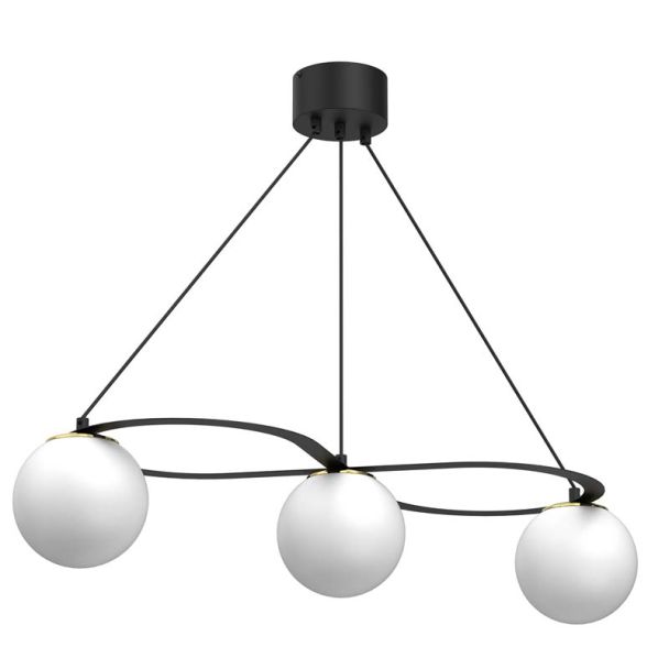 LUMINEX 5671 żyrandol Ballo black/gold 3xE27