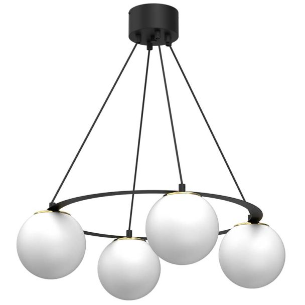 LUMINEX 5673 żyrandol Ballo round black/gold 4xE27