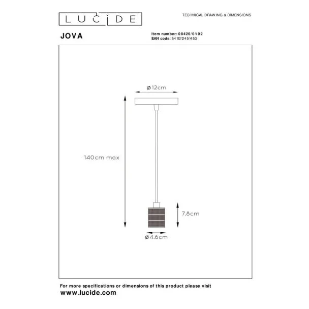 LUCIDE 08426/01/02 JOVA LAMPA WISZĄCA