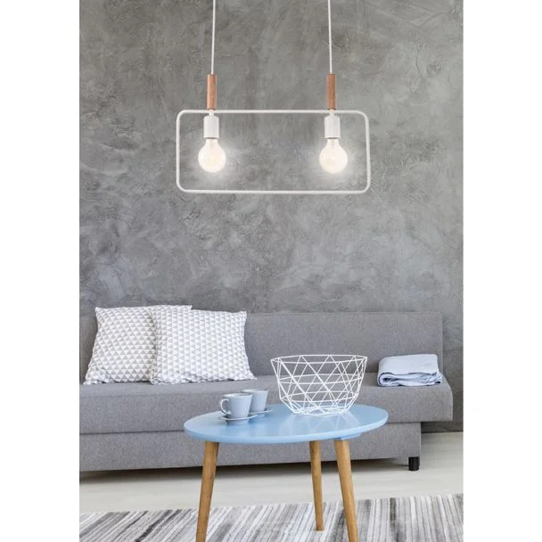 CANDELLUX 32-73549 FRAME LAMPA WISZĄCA 2X60W E27 BIAŁY
