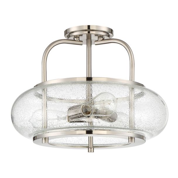ELSTEAD Trilogy QZ-TRILOGY-SFM-BN 3 Light Semi-Flush Mount - Brushed Nickel