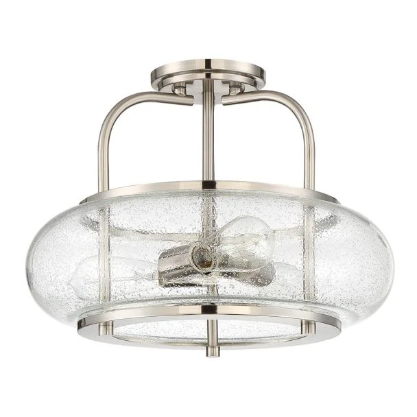 ELSTEAD Trilogy QZ-TRILOGY-SFM-BN 3 Light Semi-Flush Mount - Brushed Nickel