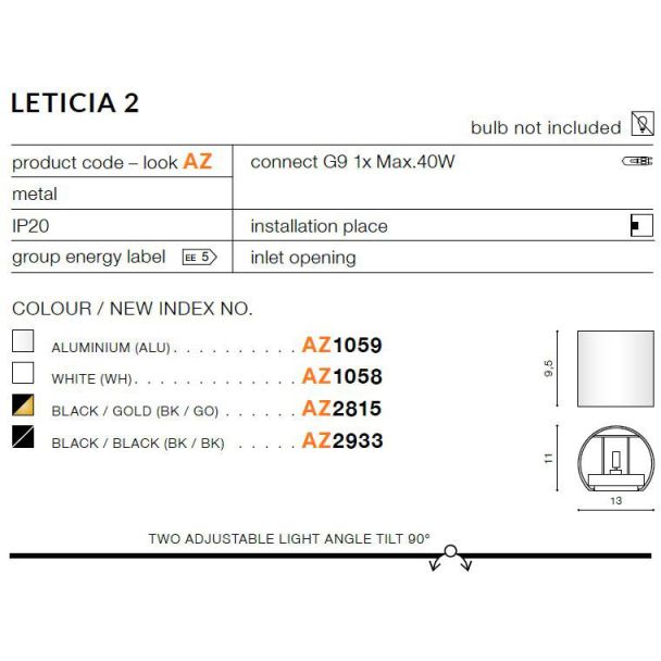 AZZARDO AZ2815 Leticia 2 (black/gold)