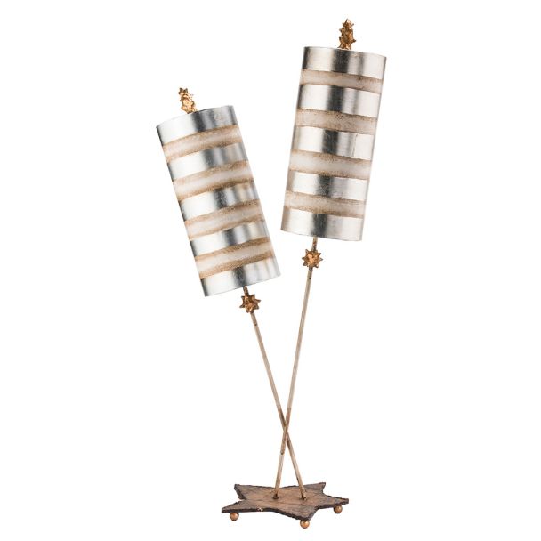 ELSTEAD Nettle Luxe FB-NETTLELUX-S-TL 2 Light Table Lamp - Silver