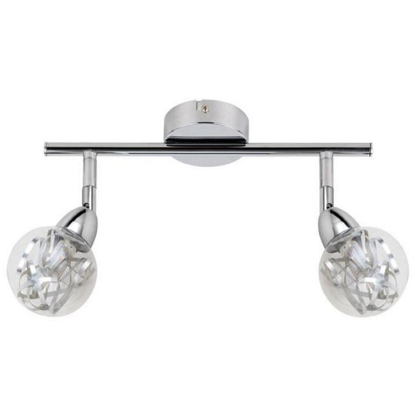 CANDELLUX 92-67586 BOLO LISTWA 2X6W LED SMD GŁÓWKA OKRĄGŁA 1E Z PRZEGUBEM KLOSZ WYMIENNY KD SYSTEM CHROM/BEZBARWNY