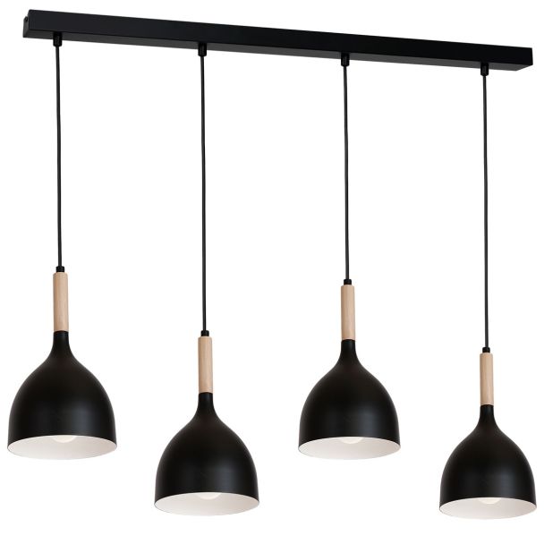 LUMINEX 1876 oprawa sufitowa Noak wood żyrandol czarny