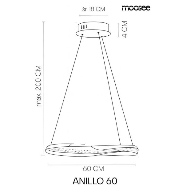 MOOSEE MSE1501100597 lampa wisząca ANILLO 60 złota