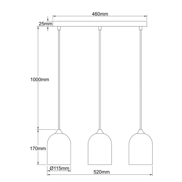 LIGHT PRESTIGE LP-0110/3L GD Metalowa lampa wisząca Nilo złota 3xGU10