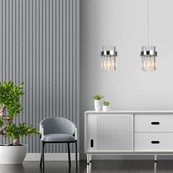 LIGHT PRESTIGE LP-2910/2L CH Lampa wisząca Vetro chrom 2xE14