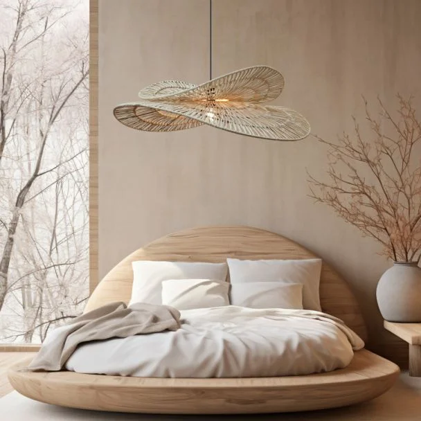 LIGHT PRESTIGE LP-2704/1P NT Rattanowa lampa wisząca Raya naturalna 1xE27