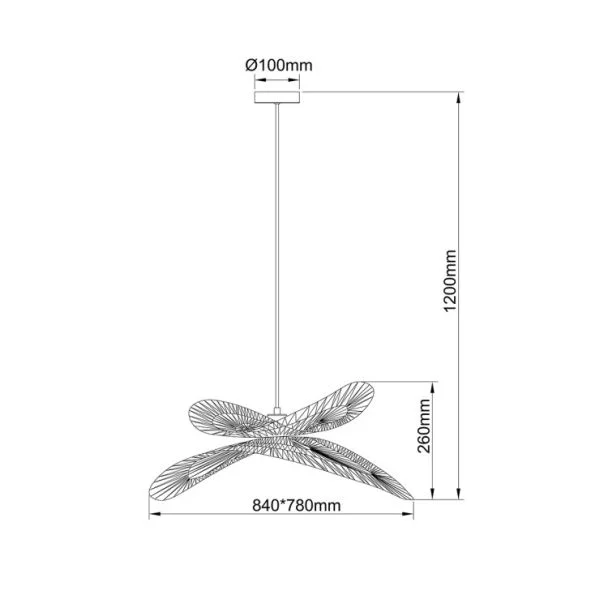 LIGHT PRESTIGE LP-2704/1P NT Rattanowa lampa wisząca Raya naturalna 1xE27