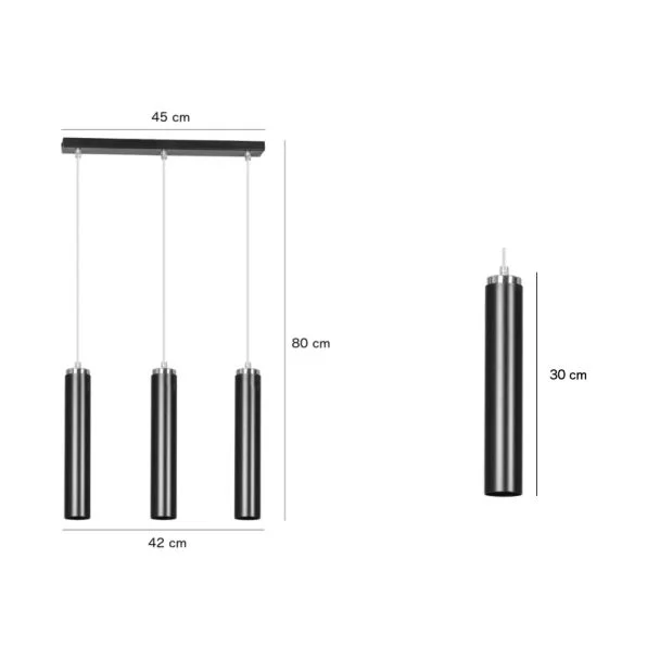 EMIBIG 956/3 LUNA 3 BLACK LAMPA WISZĄCA