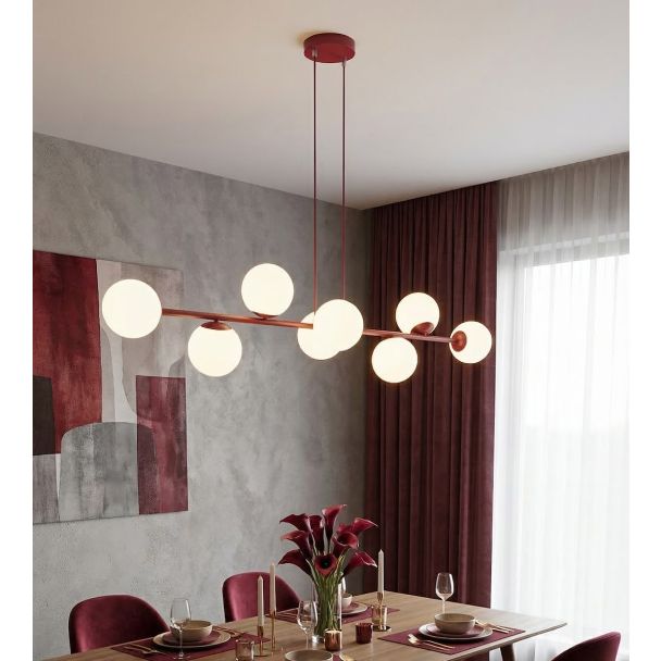 EMIBIG 1644/8 MAGNUS 8 BURGUNDY OPAL LAMPA WISZĄCA