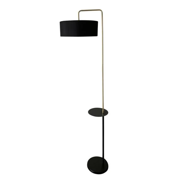 CANDELLUX 51-00026 IMPACT LAMPA PODŁOGOWA CZARNY+ZŁOTY MATOWY 1X40W E27 ABAŻUR CZARNY