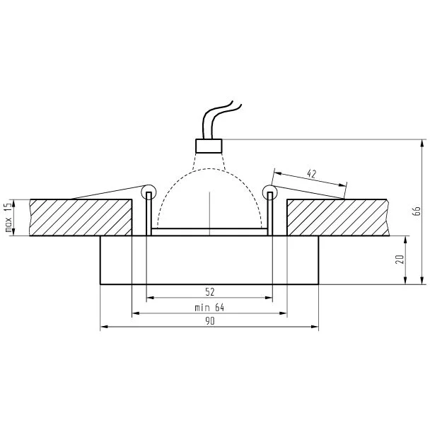 CANDELLUX 2244351 SS-16 CH/BK MR16 CHROM oczko sufitowe lampa sufitowa STAŁA KWADRATOWA SZKŁO CZARNE