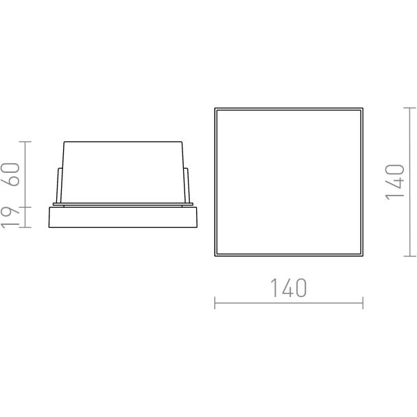 RENDL R12531 DEJAVU SQ 14 wpuszczana czarna 230V LED 6W IP65 3000K