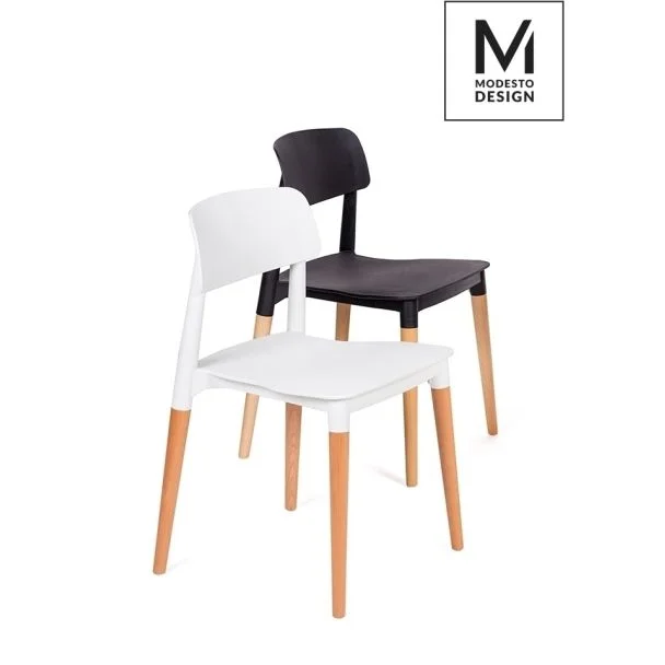 Modesto Design C1015.BLACK MODESTO krzesło ECCO czarne - polipropylen, podstawa bukowa