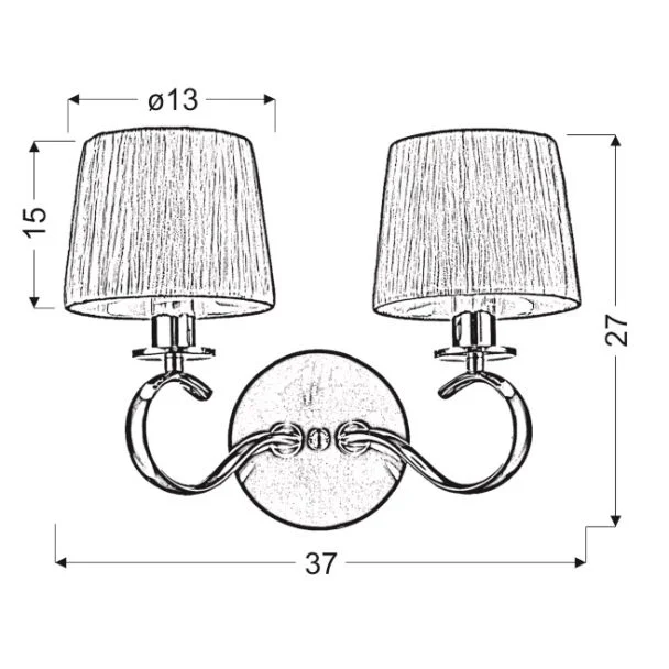 CANDELLUX 22-21564 CLARA KINKIET 2X40W E14 CHROM / BIAŁY