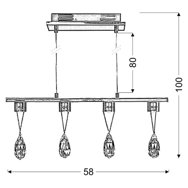 CANDELLUX 34-25708 PRISMA ZWIS 4X3W LED CHROM