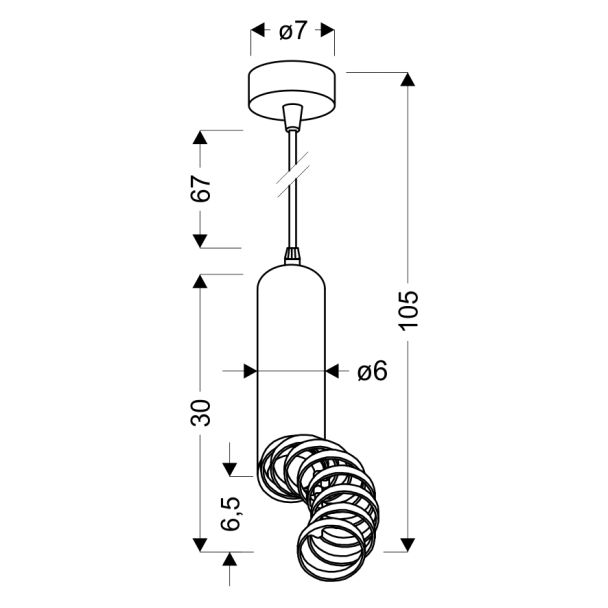 CANDELLUX 31-77707 LAMPA WISZĄCA TUBA 1X50W GU10 6/30 BIAŁ