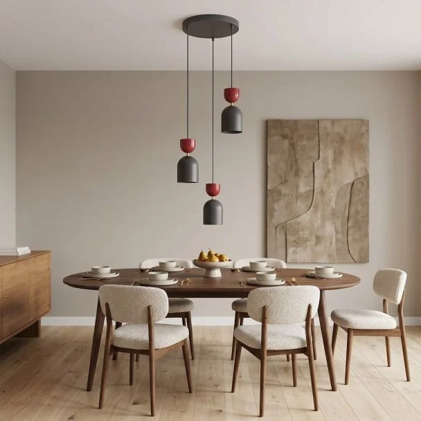 EMIBIG 1737/3PREM GAUDI 3PREM BLACK BURGUNDY Lampa wisząca