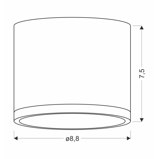 CANDELLUX 2275949 TUBA LAMPA SUFITOWA 9W LED 8,8/7,5 DREWNO+CZARNY 4000K