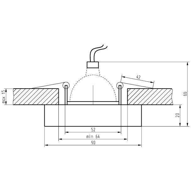 CANDELLUX 2244368 SS-16 CH/WH MR16 CHROM oczko sufitowe lampa sufitowa. STROP. STAŁA KWADRATOWA SZKŁO BEZBARWNE