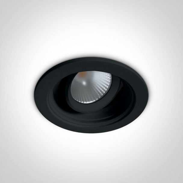 ONE LIGHT 11112H/B/W Aliweri czarny wpust z wymiennymi pierścieniami COB LED 3000K 12W