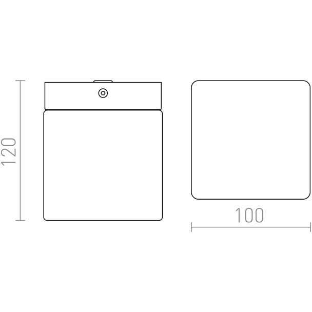 RENDL R12198 ESICA SQ sufitowa szkło opalowe/chrom 230V LED 6W IP44 3000K