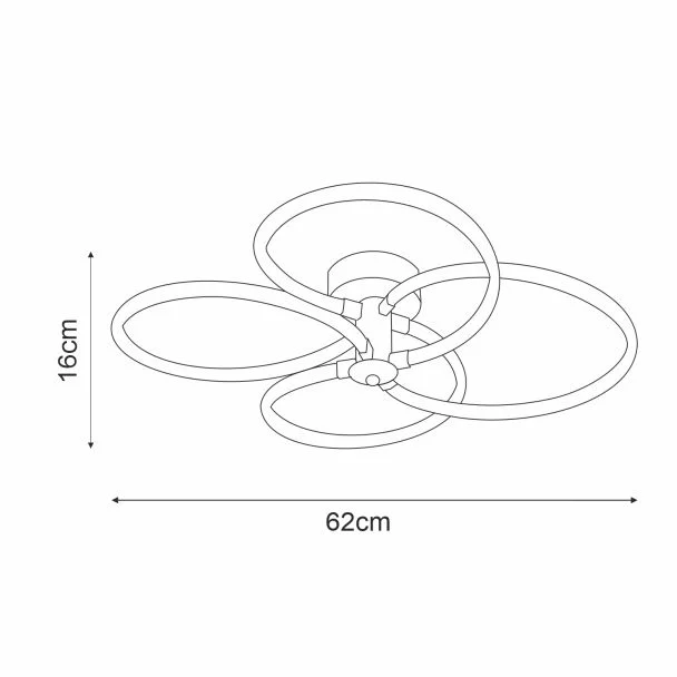 WYPRZEDAŻ E-CRYSTAL 00510 LED CHROME BEND 64W 4000K
