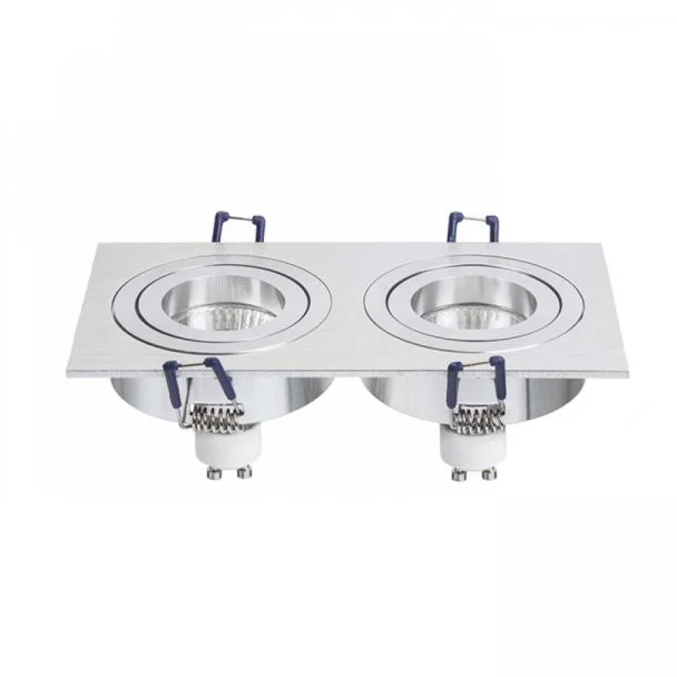RENDL R12712 PASADENA GU10 SQ II wpuszczana aluminium szczotkowane 230V GU10 2x50W