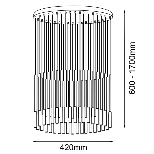 ANTIGO Lampa wisząca Lara 35 - Mosiądz polerowany-czarna (420 mm) 8348