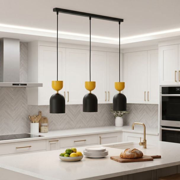 EMIBIG 1739/3 GAUDI 3 BLACK ORANGE Lampa wisząca