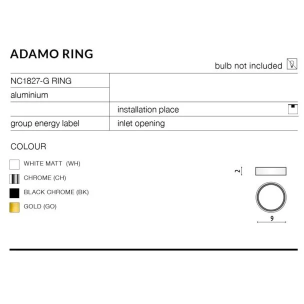 AZZARDO NC1825-M-CH / AZ1481 Adamo Midst (chrome) Oczko sufitowe