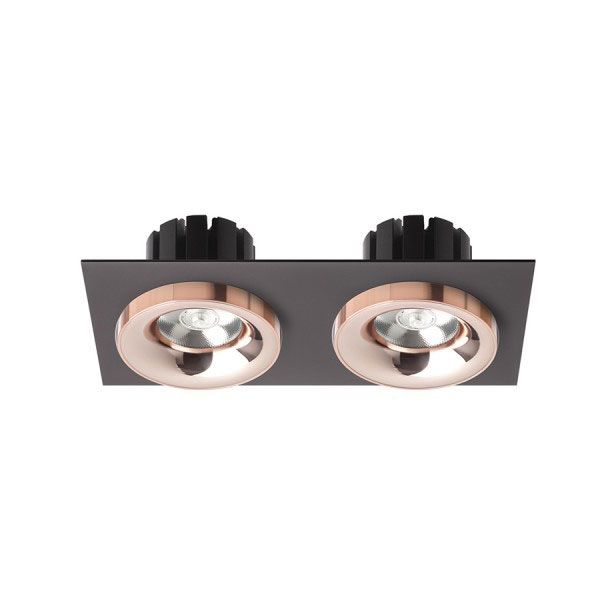 RENDL R13258 SHARM SQ II wpuszczana czarna miedź/miedź 230V LED 2x10W 24° 3000K