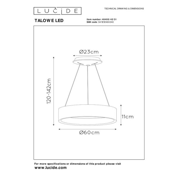 LUCIDE TALOWE 46400/42/31 LAMPA WISZĄCA - NOWOCZESNA